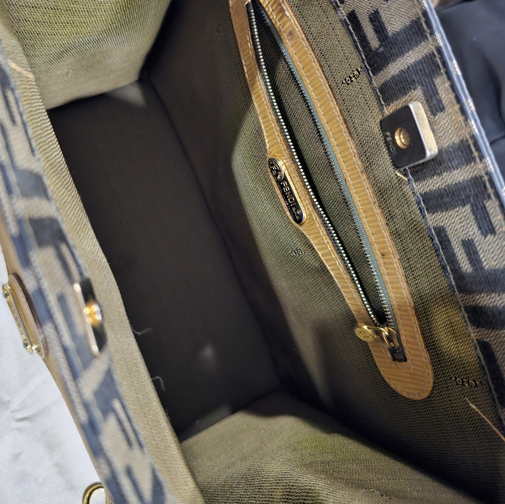 Fendi Brown and Tan Tote with Gold Hardware - Picture 5 of 6